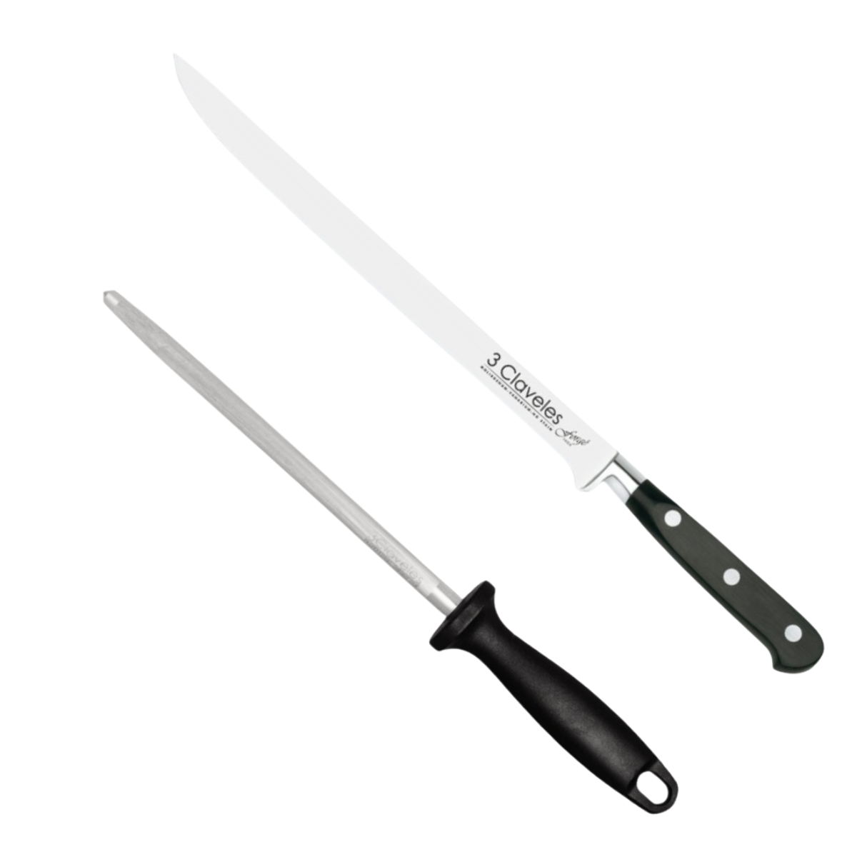 Set de cuchillo jamonero - 3 Claveles Forgé