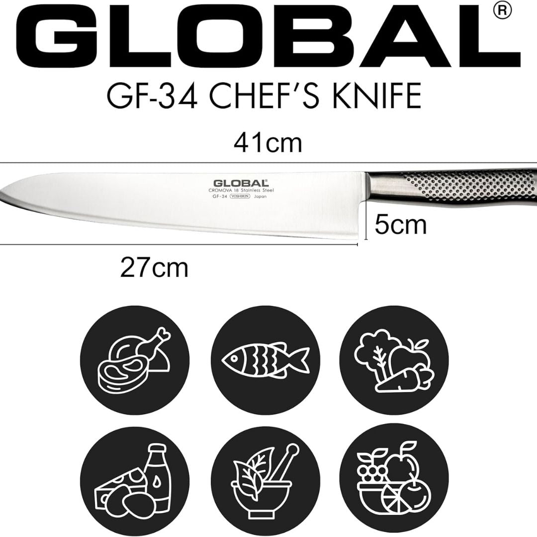 Cuchillo Global Gyuto/Chef de 27cm GF-34