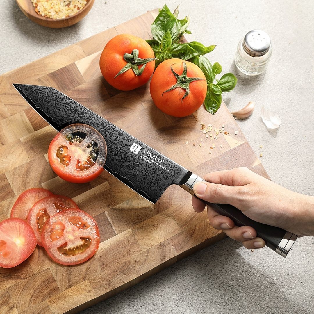 Cuchillo Bunka 8" Alto Carbono Damasco (X08E-QF)