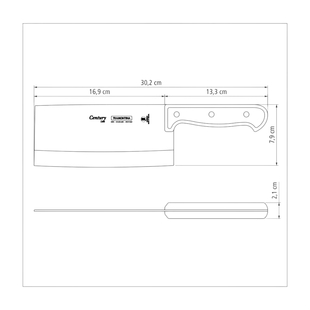 Cuchillo Hacha de Legumbres 7" Tramontina Century