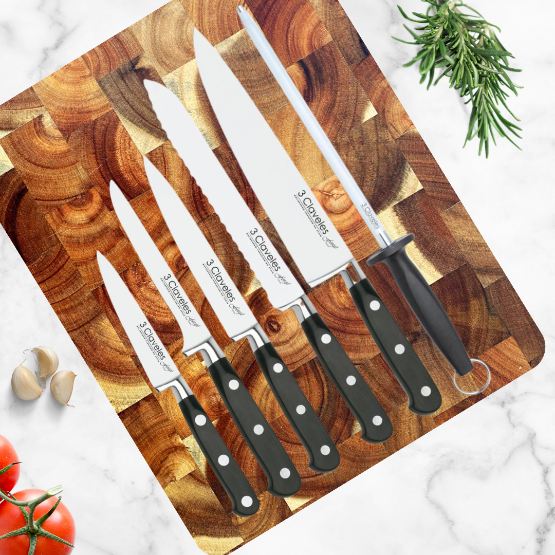 Set de Cuchillos Profesionales 3 Claveles Forgé - 6 Piezas