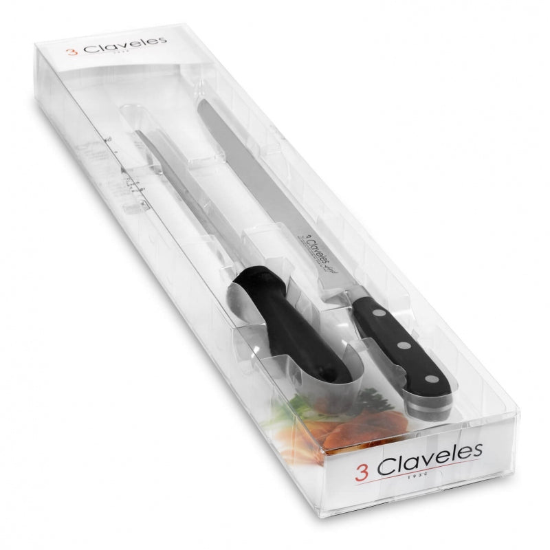 Set de cuchillo jamonero - 3 Claveles Forgé