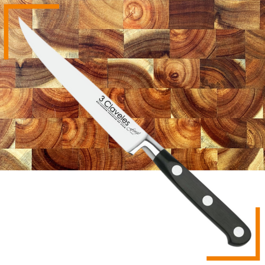 Cuchillo Chuletero 4.5" - 3 Claveles Forge