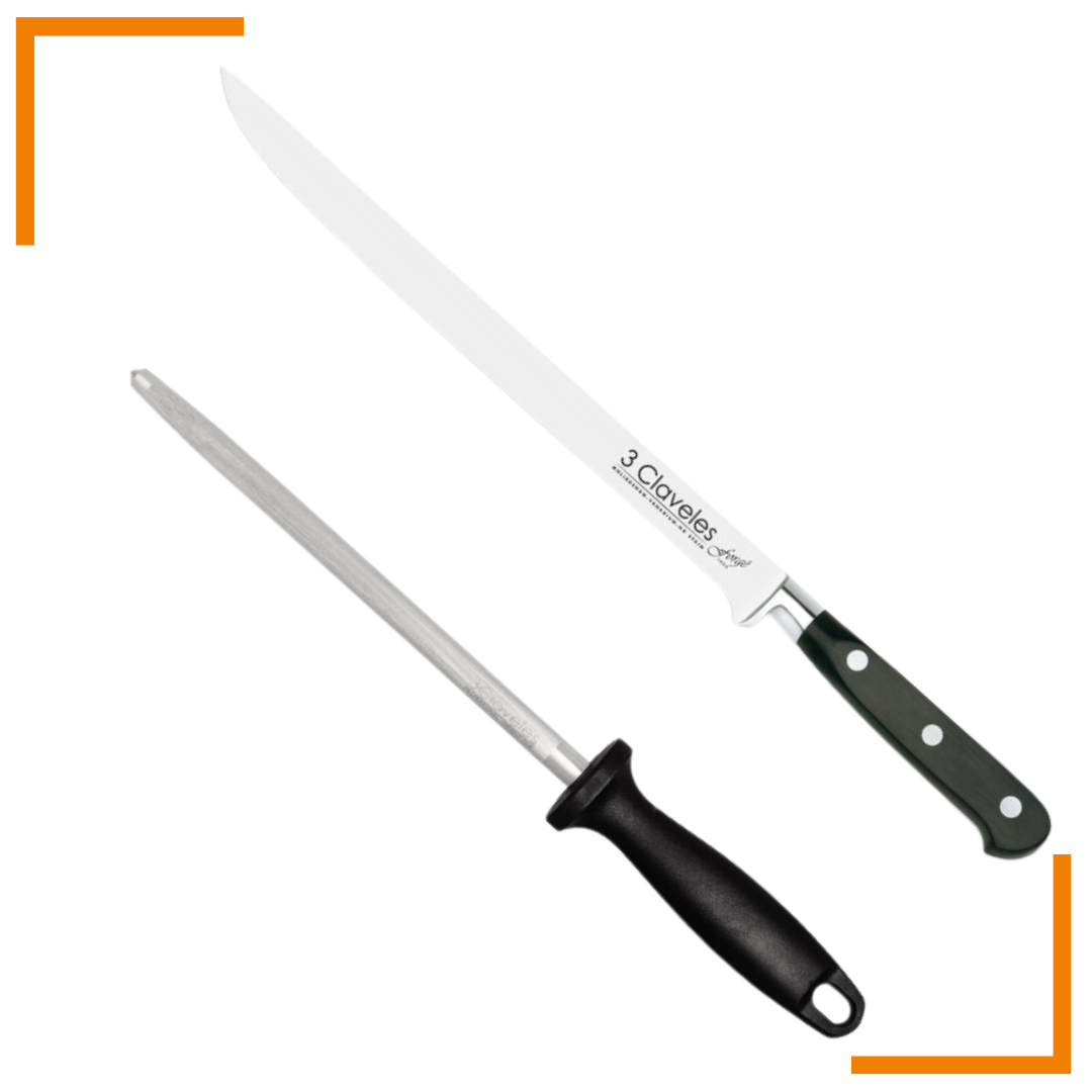 Set de cuchillo jamonero - 3 Claveles Forgé
