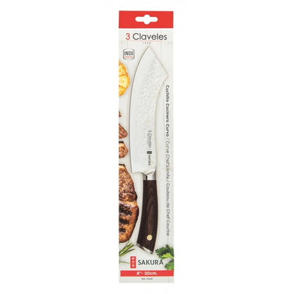 Cuchillo Carnicero Hoja Curva – 3 Claveles Sakura