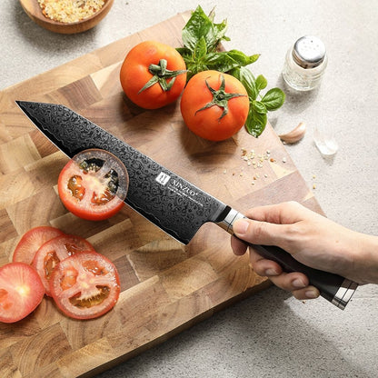 Cuchillo Bunka 8" Alto Carbono Damasco (X08E-QF)
