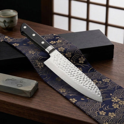 Cuchillo Santoku Hammered 7" Satake (807-913) Cuchillo Japonés Profesional