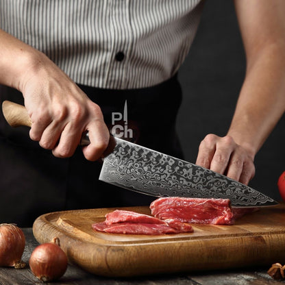 Cuchillo Chef 8" Damasco, Alto Carbono (B30-CS)