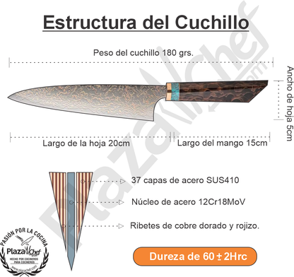 Chef 8" Damasco - Cobre (DMS-512B)