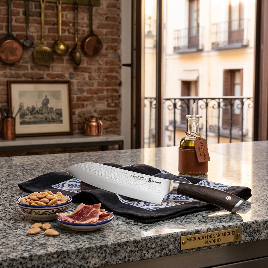Cuchillo Santoku 7" - 3 Claveles Sakura