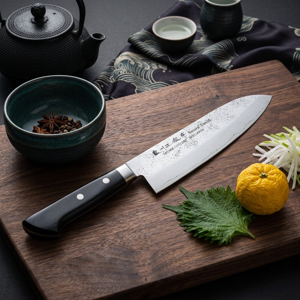 Cuchillo Nashiji Santoku Satake (803-311) Cuchillo Profesional Japonés
