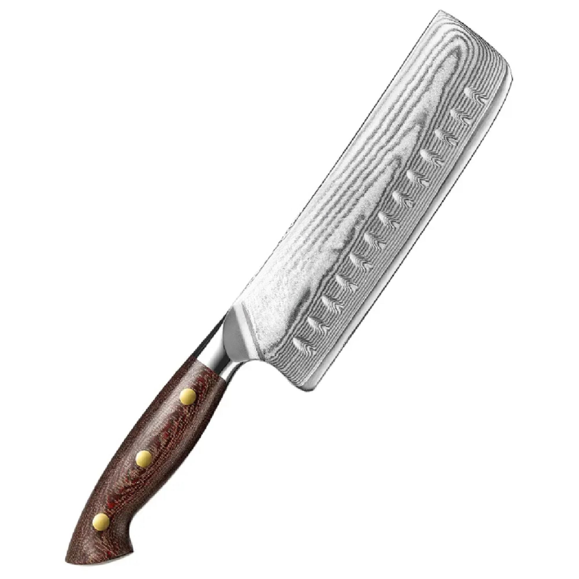 Cuchillo Nakiri 7" Damasco, Alto Carbono (X02M-XC)