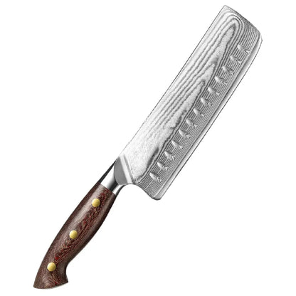 Cuchillo Nakiri 7" Damasco, Alto Carbono (X02M-XC)