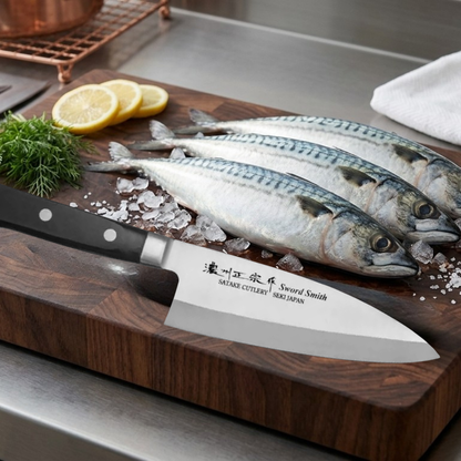 Cuchillo Deba Satoru 16.5 cm Satake (803-694) Cuchillo Japonés para Pescado