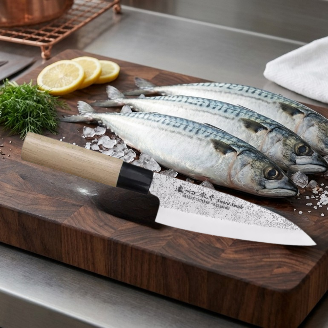 Cuchillo Satake Nashiji Deba Cuchillo de cocina japonés 15,5 cm 801-430 Calidad japonesa en tu cocina