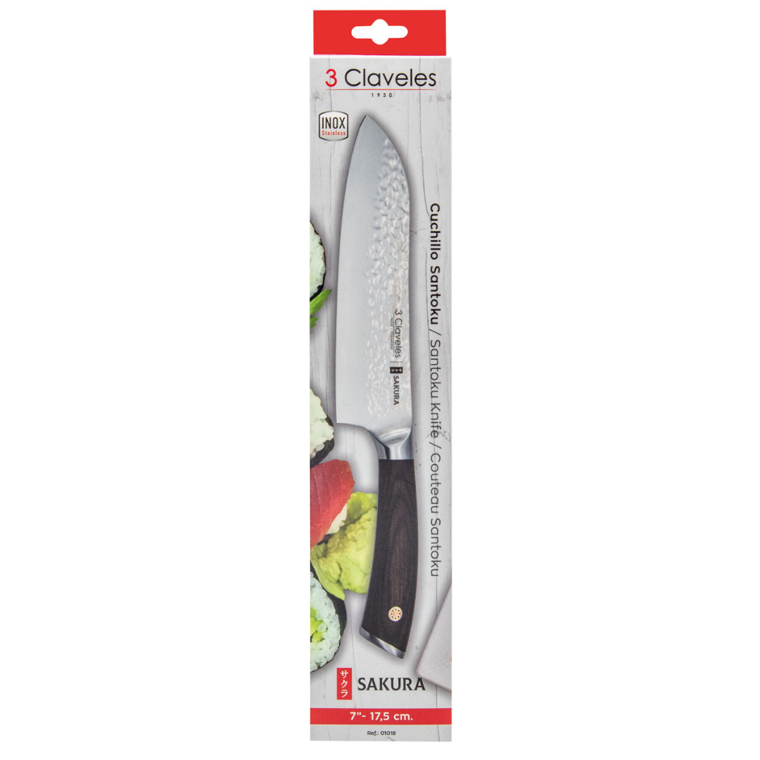 Cuchillo Santoku 7" - 3 Claveles Sakura