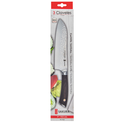 Cuchillo Santoku 7" - 3 Claveles Sakura