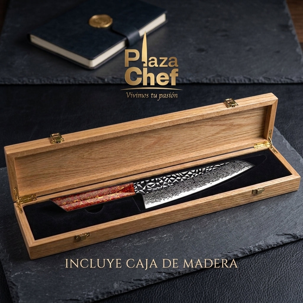 Cuchillo Gyuto 8" Damasco, Alto Carbono (DMS-137-A2)