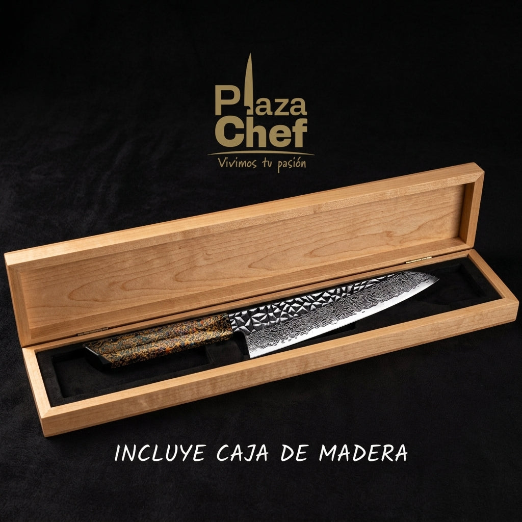 Cuchillo Gyuto 8" Damasco, Alto Carbono (DMS-137-A3)