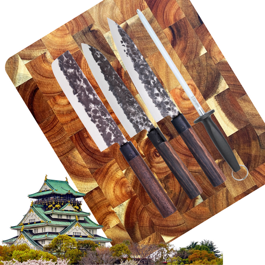 Set de Cuchillos Profesionales 3 Claveles Osaka - 4 Piezas