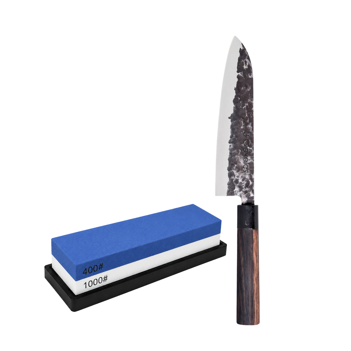 Cuchillo Santoku 7" Osaka - 3 Claveles + piedra 400/1000