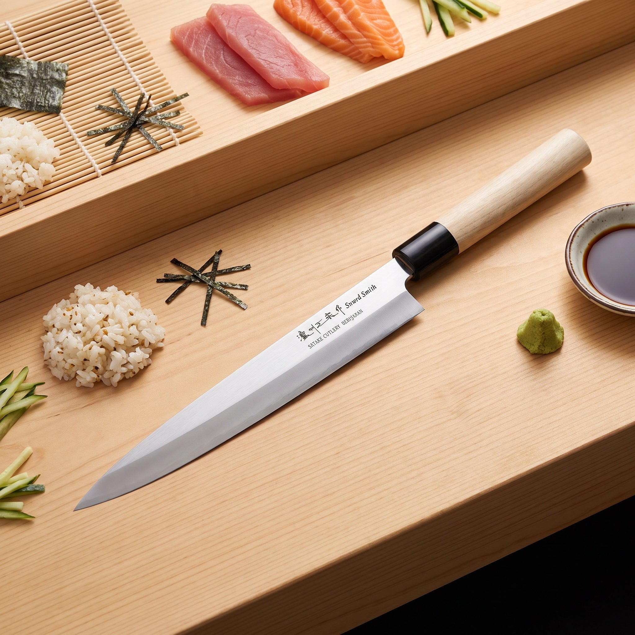 Cuchillo Yanagiba Para ZURDO Satake (804-141) cuchillo japonés profesional.