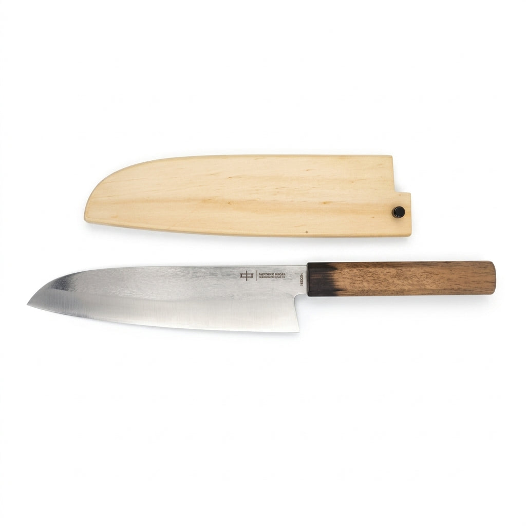 Cuchillo Santoku de 7", hecho a mano.