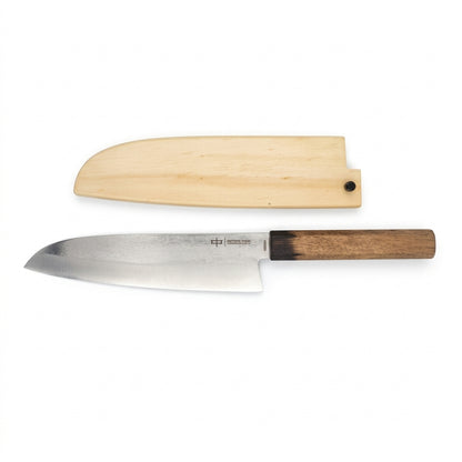 Cuchillo Santoku de 7", hecho a mano.