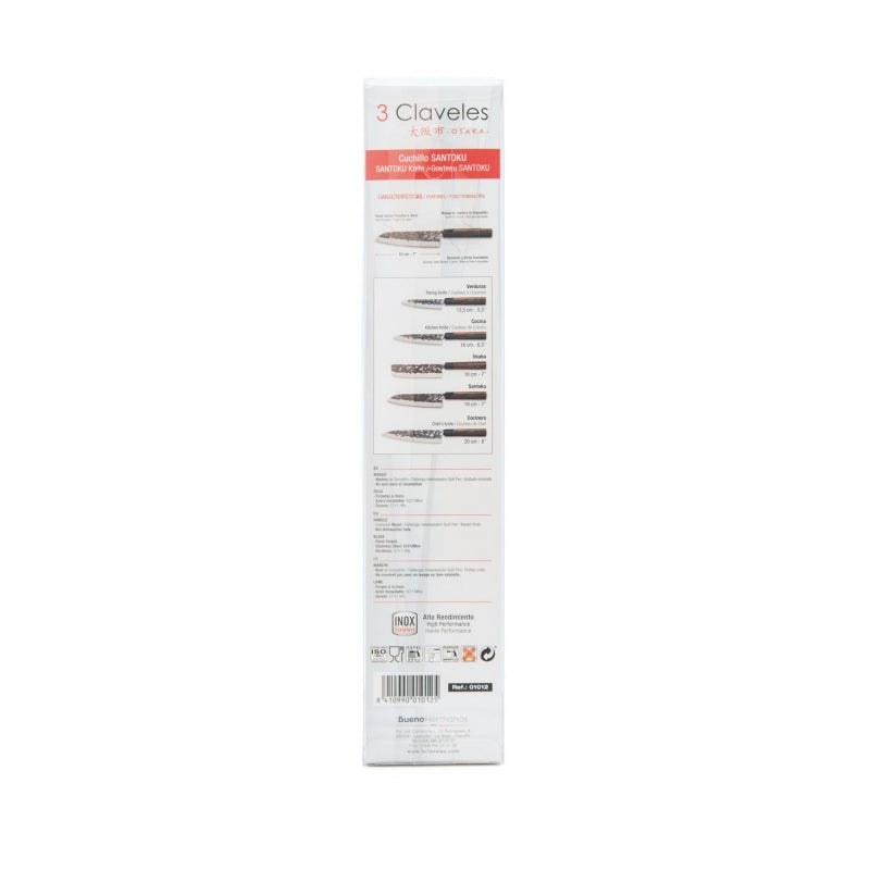 Cuchillo Santoku 7″ – 3 Claveles Osaka