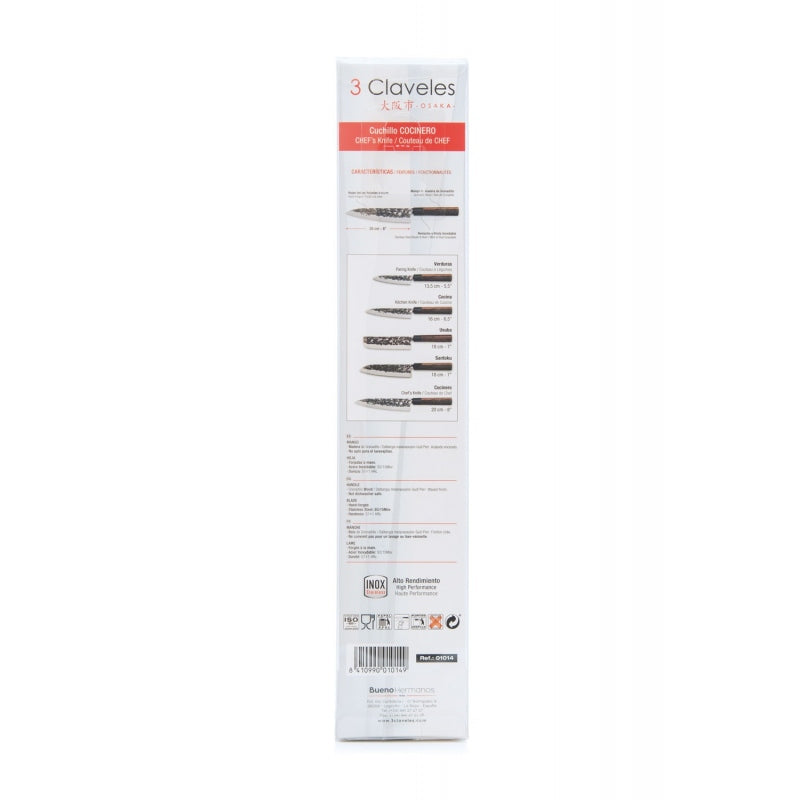 Cuchillo Chef 8″ – 3 Claveles Osaka
