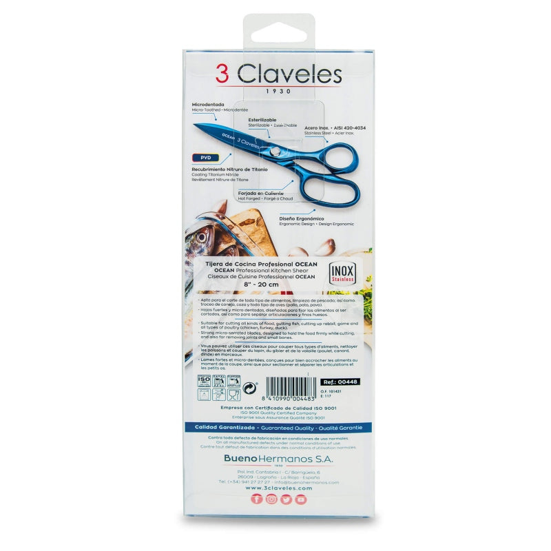 Tijeras de Cocina Titanio Ocean 3 Claveles